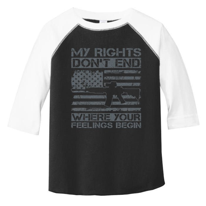 Usa Gun Flag My Rights DonT End Where Your Feelings Begin Toddler Fine Jersey T-Shirt