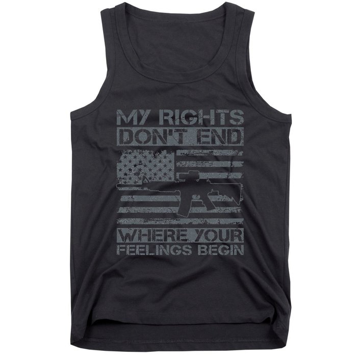 Usa Gun Flag My Rights DonT End Where Your Feelings Begin Tank Top