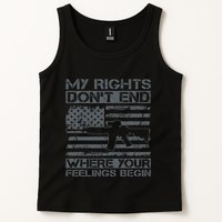 Usa Gun Flag My Rights DonT End Where Your Feelings Begin Tank Top