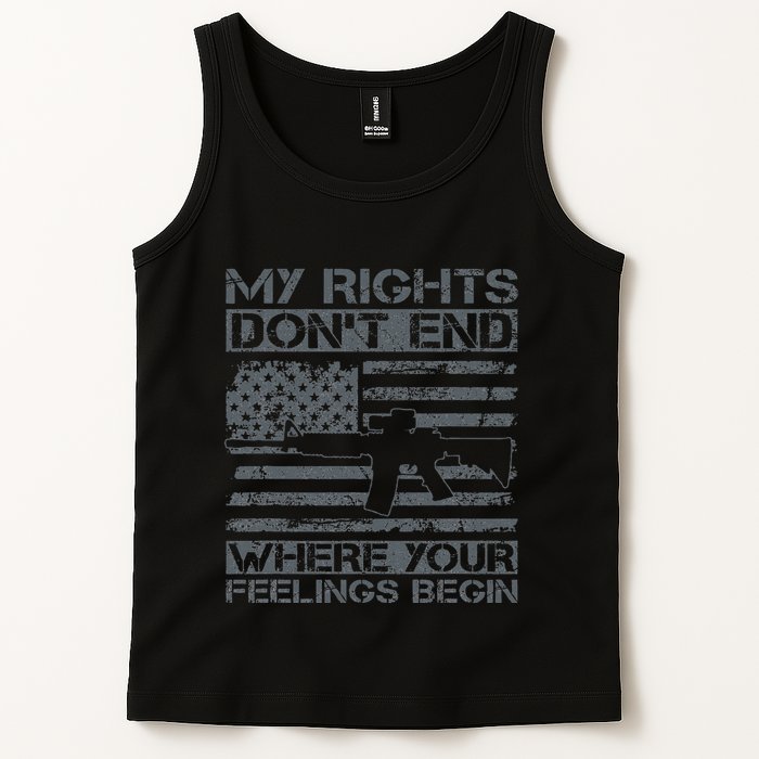Usa Gun Flag My Rights DonT End Where Your Feelings Begin Tank Top