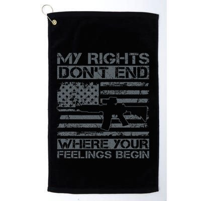 Usa Gun Flag My Rights DonT End Where Your Feelings Begin Golf Towel