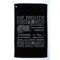 Usa Gun Flag My Rights DonT End Where Your Feelings Begin Golf Towel