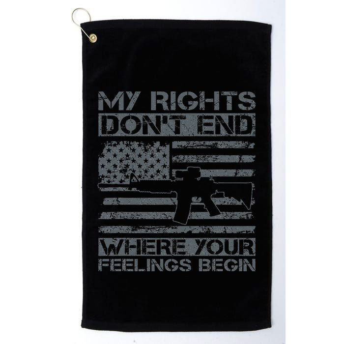 Usa Gun Flag My Rights DonT End Where Your Feelings Begin Golf Towel