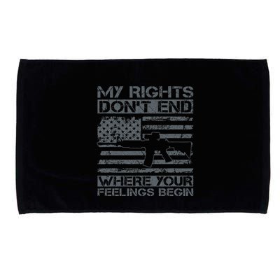 Usa Gun Flag My Rights DonT End Where Your Feelings Begin Microfiber Hand Towel