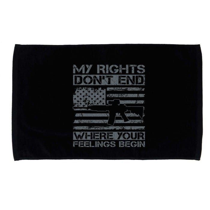 Usa Gun Flag My Rights DonT End Where Your Feelings Begin Microfiber Hand Towel