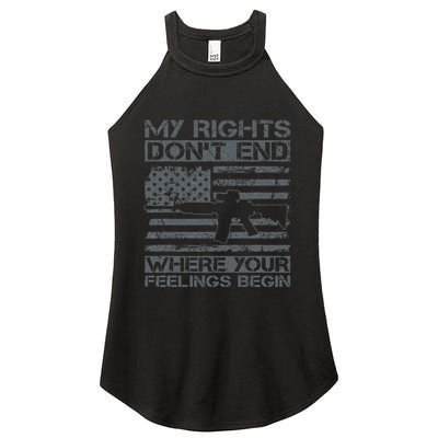 Usa Gun Flag My Rights DonT End Where Your Feelings Begin Women's Perfect Tri Rocker Tank