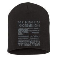 Usa Gun Flag My Rights DonT End Where Your Feelings Begin Short Acrylic Beanie
