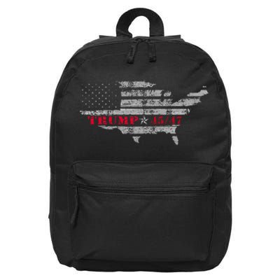 Us Grunge Flag Trump 4547 Red Wave Trump Wins 16 in Basic Backpack