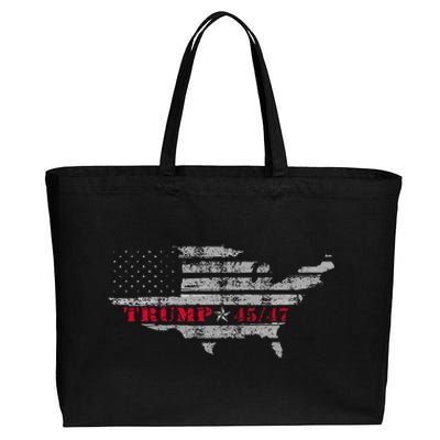 Us Grunge Flag Trump 4547 Red Wave Trump Wins Cotton Canvas Jumbo Tote