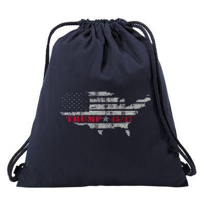 Us Grunge Flag Trump 4547 Red Wave Trump Wins Drawstring Bag