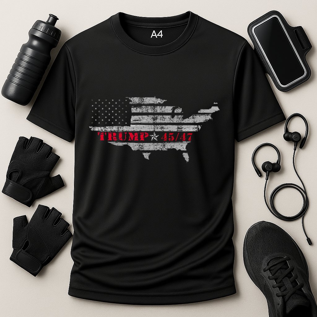 Us Grunge Flag Trump 4547 Red Wave Trump Wins Cooling Performance Crew T-Shirt