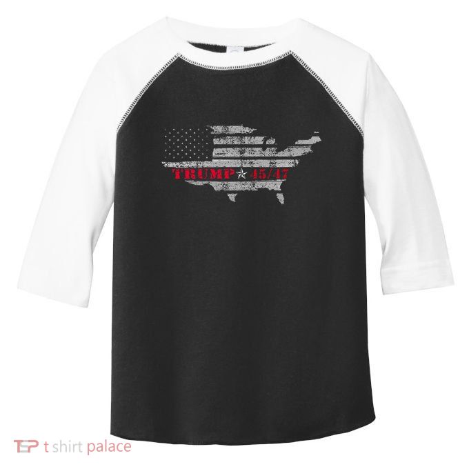 Us Grunge Flag Trump 4547 Red Wave Trump Wins Toddler Fine Jersey T-Shirt
