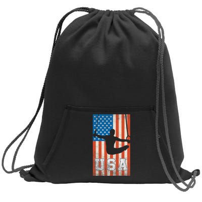 Usa Gymnast Gymnastics Team Athlete American Flag Sweatshirt Cinch Pack Bag