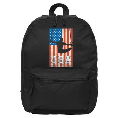 Usa Gymnast Gymnastics Team Athlete American Flag 16 in Basic Backpack