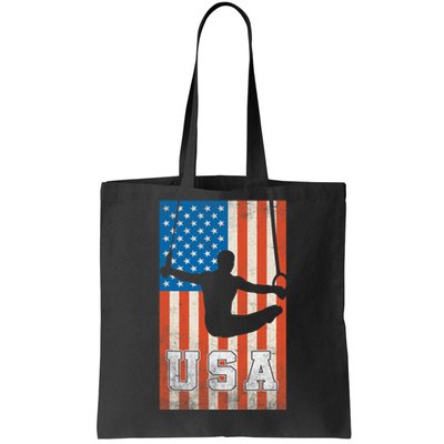 Usa Gymnast Gymnastics Team Athlete American Flag Tote Bag