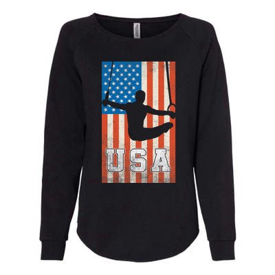 Usa Gymnast Gymnastics Team Athlete American Flag Womens California Wash Sweatshirt