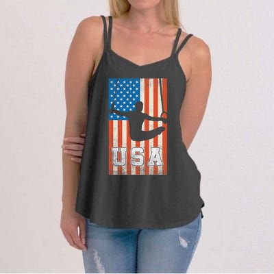 Usa Gymnast Gymnastics Team Athlete American Flag Women's Strappy Tank