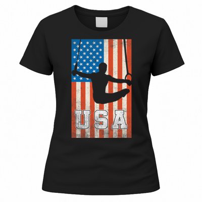 Usa Gymnast Gymnastics Team Athlete American Flag Women's T-Shirt