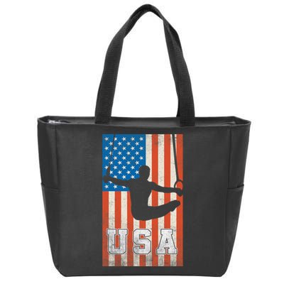 Usa Gymnast Gymnastics Team Athlete American Flag Zip Tote Bag