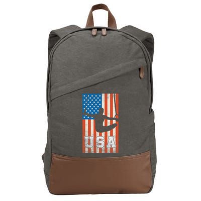 Usa Gymnast Gymnastics Team Athlete American Flag Cotton Canvas Backpack