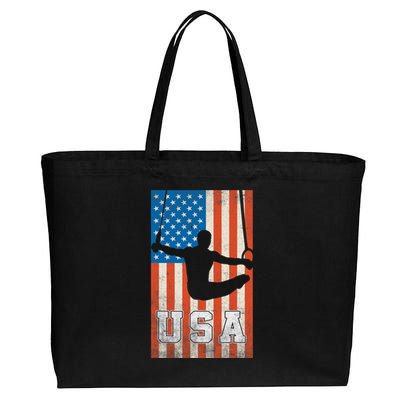 Usa Gymnast Gymnastics Team Athlete American Flag Cotton Canvas Jumbo Tote