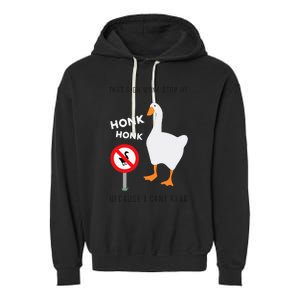 Untitled Goose Game Funny Garment-Dyed Fleece Hoodie