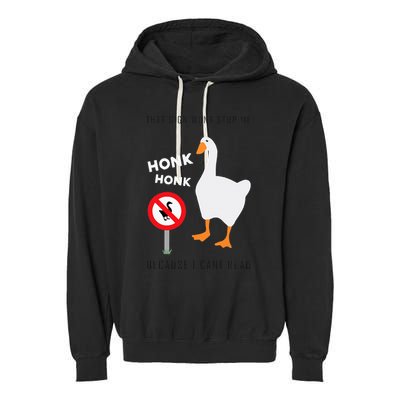 Untitled Goose Game Funny Garment-Dyed Fleece Hoodie