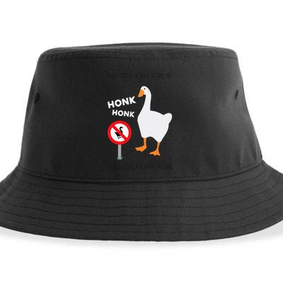Untitled Goose Game Funny Sustainable Bucket Hat