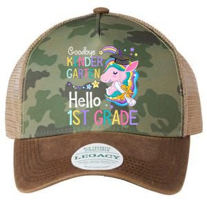 Unicorn Girl Goodbye Kindergarten Hello 1st Grade Graduation Legacy Tie Dye Trucker Hat