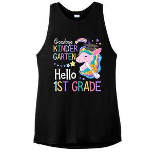 Unicorn Girl Goodbye Kindergarten Hello 1st Grade Graduation Ladies PosiCharge Tri-Blend Wicking Tank