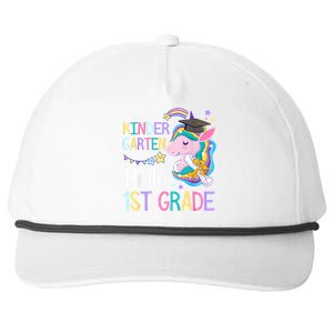 Unicorn Girl Goodbye Kindergarten Hello 1st Grade Graduation Snapback Five-Panel Rope Hat