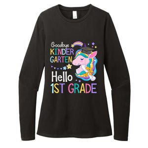 Unicorn Girl Goodbye Kindergarten Hello 1st Grade Graduation Womens CVC Long Sleeve Shirt