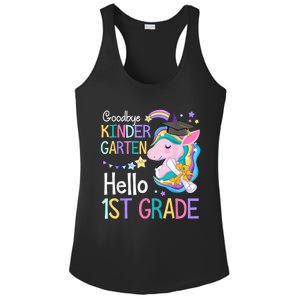 Unicorn Girl Goodbye Kindergarten Hello 1st Grade Graduation Ladies PosiCharge Competitor Racerback Tank