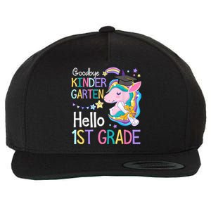 Unicorn Girl Goodbye Kindergarten Hello 1st Grade Graduation Wool Snapback Cap