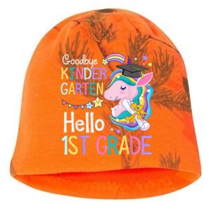 Unicorn Girl Goodbye Kindergarten Hello 1st Grade Graduation Kati - Camo Knit Beanie