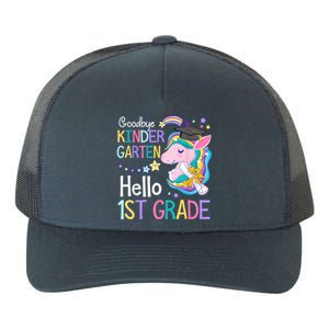 Unicorn Girl Goodbye Kindergarten Hello 1st Grade Graduation Yupoong Adult 5-Panel Trucker Hat