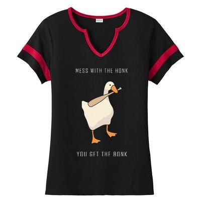 Untitled Goose Game Funny Family Gaming Ladies Halftime Notch Neck Tee