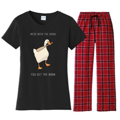 Untitled Goose Game Funny Family Gaming Women's Flannel Pajama Set