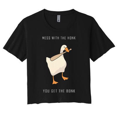 Untitled Goose Game Funny Family Gaming Women's Crop Top Tee