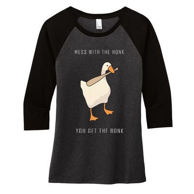 Untitled Goose Game Funny Family Gaming Women's Tri-Blend 3/4-Sleeve Raglan Shirt