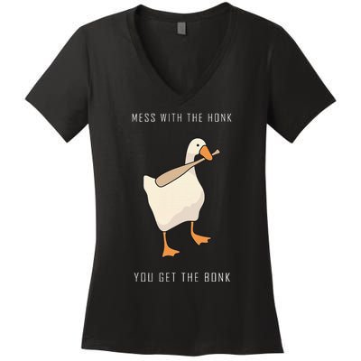 Untitled Goose Game Funny Family Gaming Women's V-Neck T-Shirt