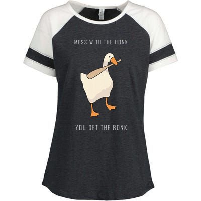 Untitled Goose Game Funny Family Gaming Enza Ladies Jersey Colorblock Tee