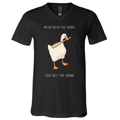 Untitled Goose Game Funny Family Gaming V-Neck T-Shirt