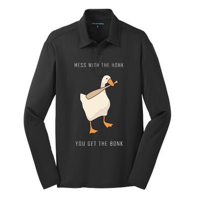 Untitled Goose Game Funny Family Gaming Silk Touch Performance Long Sleeve Polo