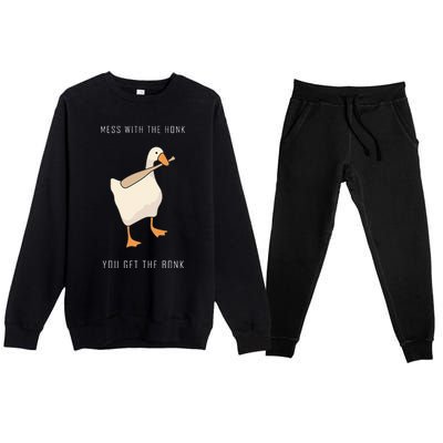 Untitled Goose Game Funny Family Gaming Premium Crewneck Sweatsuit Set