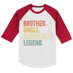 Uncle Godfather Gift Christmas Funny Gift From God Funny Gift Kids Colorblock Raglan Jersey