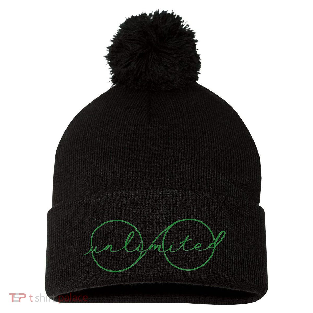 Unlimited Glasses Green Good Witch Bad Witch Pom Pom 12in Knit Beanie