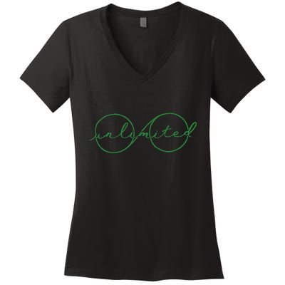 Unlimited Glasses Green Good Witch Bad Witch Women's V-Neck T-Shirt