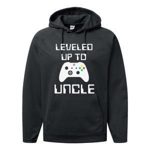 Uncle Gamer Gifts Leveled Up To Uncle Pregnancy Announcement Performance Fleece Hoodie