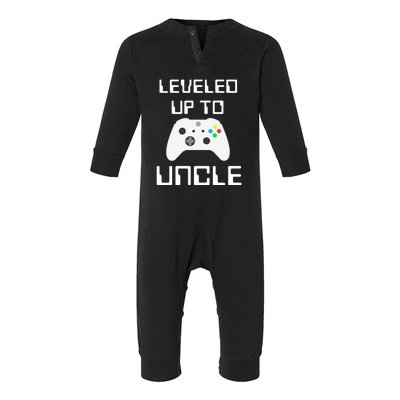 Uncle Gamer Gifts Leveled Up To Uncle Pregnancy Announcement Infant Fleece One Piece